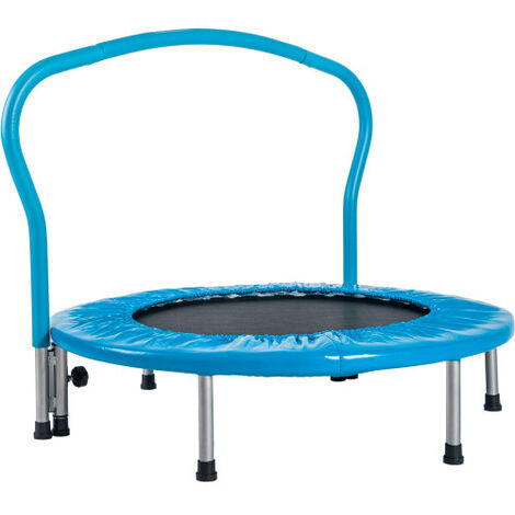 main image of "Trampoline pour enfants de 91,5 cm avec mains courantes, mini trampoline pour tout-petits avec housse de coussin de sécurité, adapté aux exercices aérobiques intérieurs et extérieurs"