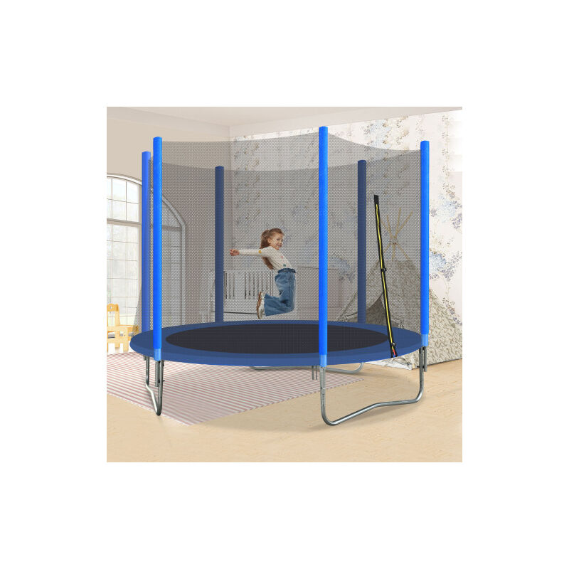 Trampoline pour enfants, ensemble de trampoline intérieur et extérieur, trampoline de jardin rond en acier galvanisé de 8 pieds, trampoline pour