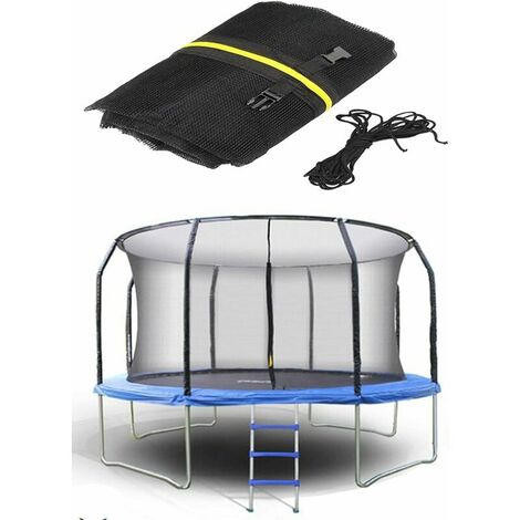 Trampoline Replacement Net, Fence, Safety Net, Indoor Fence, Round Trampoline Mesh Enclosure Accessories - Black (10FT6Pole)