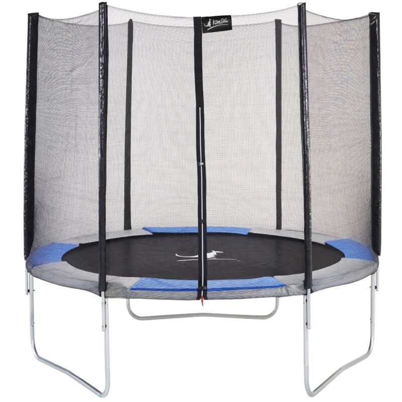 Kangui - Trampoline rond Ø250cm avec filet de sécurité - RALLI 250 - Bleu