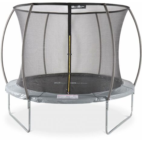 Trampoline rond Ø 305cm gris avec filet de protection intérieur - Mars Inner – Nouveau modèle - trampoline de jardin 3,05m 305 cm |Design | Qualité PRO | Normes EU