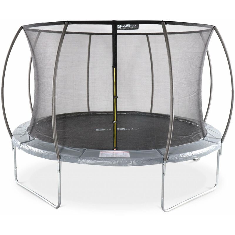 Trampoline rond ø 370cm gris avec filet de protection intérieur - Saturne Inner – Nouveau modèle - trampoline de jardin 3.7m 370 cm |Design| Qualité