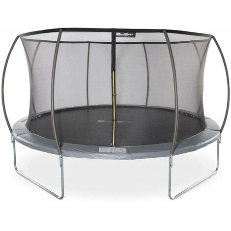 Trampoline rond Ø 430cm gris avec filet de protection intérieur - Venus Inner – Nouveau modèle - trampoline de jardin 4,30m 430 cm |Design | Qualité PRO. | Normes EU.