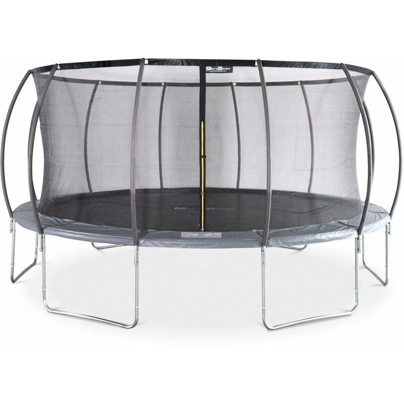 Trampoline rond Ø 490cm gris avec filet de protection intérieur - Jupiter Inner – Nouveau modèle - trampoline de jardin 4.90m 490 cm Design Qualité