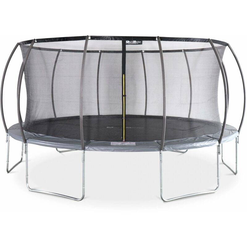 Trampoline rond ø 490cm gris avec filet de protection intérieur - Jupiter Inner – Nouveau modèle - trampoline de jardin 4.90m 490 cm Design Qualité