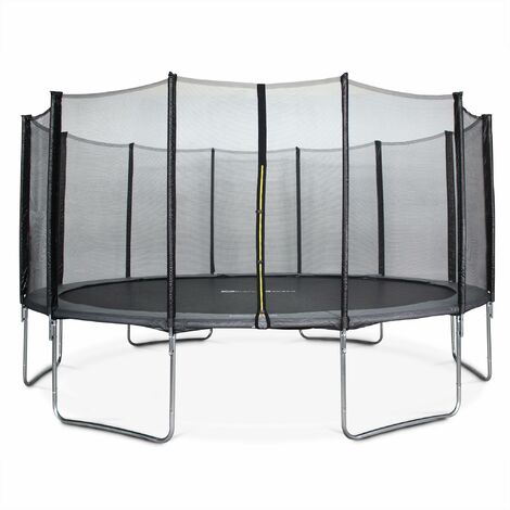 Trampoline rond Ø 490cm gris avec son filet de protection - Jupiter - Trampoline de jardin 490 cm 4m| Qualité PRO. | Normes EU.