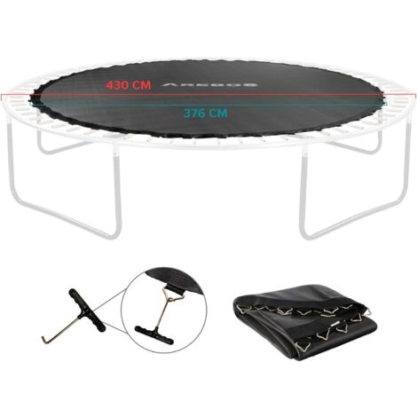 Trampoline Tapis de Saut 430 cm 165 mm Ressort 96 boucles