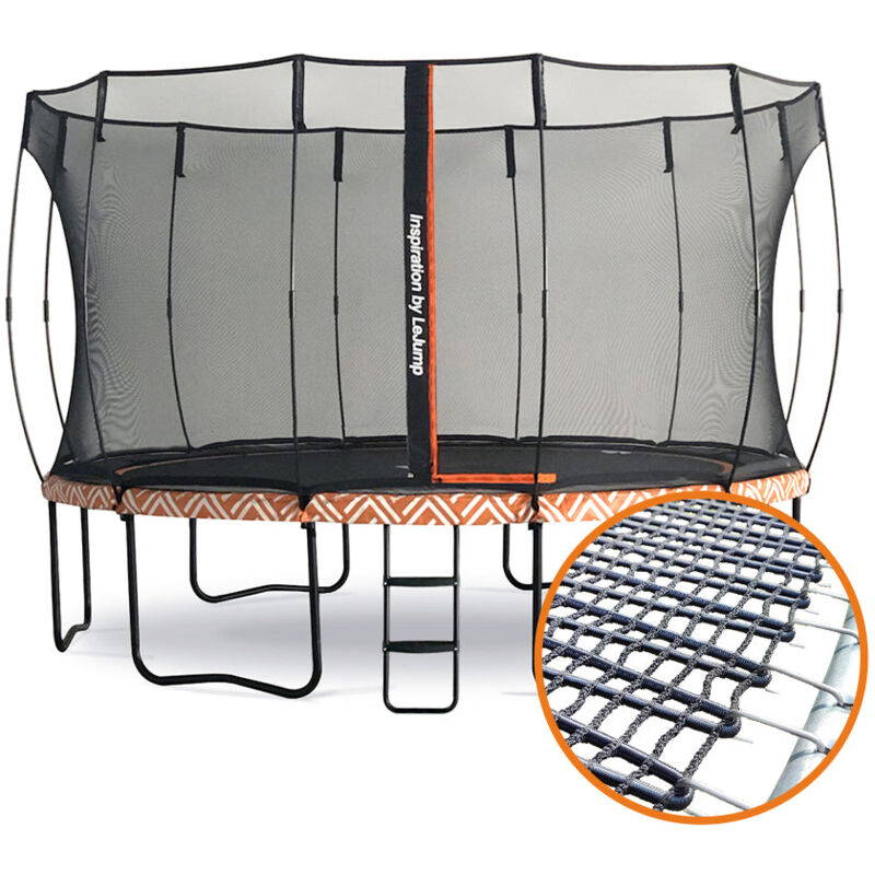 Trampoline Zéro-Ressort Breveté Ø366cm Orange Rond lejump Lightning