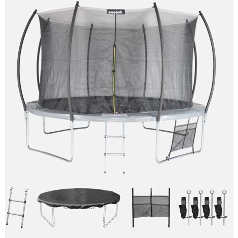 Trampolino 370cm con rete interna e pacchetto accessori