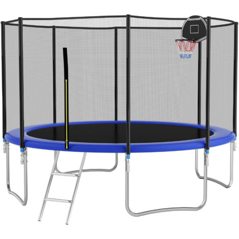 Trampolino da esterno Ø 366 cm con traverse delle gambe rinforzate, stabile, robusto e durevole, costruzione monoblocco per bambini e adulti