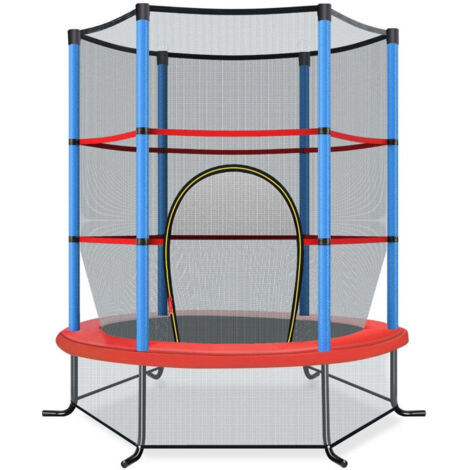 Trampolino da giardino 140 cm con rete di sicurezza il trampolino puo sostenere fino a 135 kg per bambini dai 3 anni in su blu navy 88306280 88306280 88306280 88306280 88306280 88306280 88306280 88306