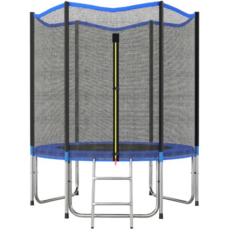 Trampolino da giardino, 183 cm con rete di sicurezza e scaletta.
