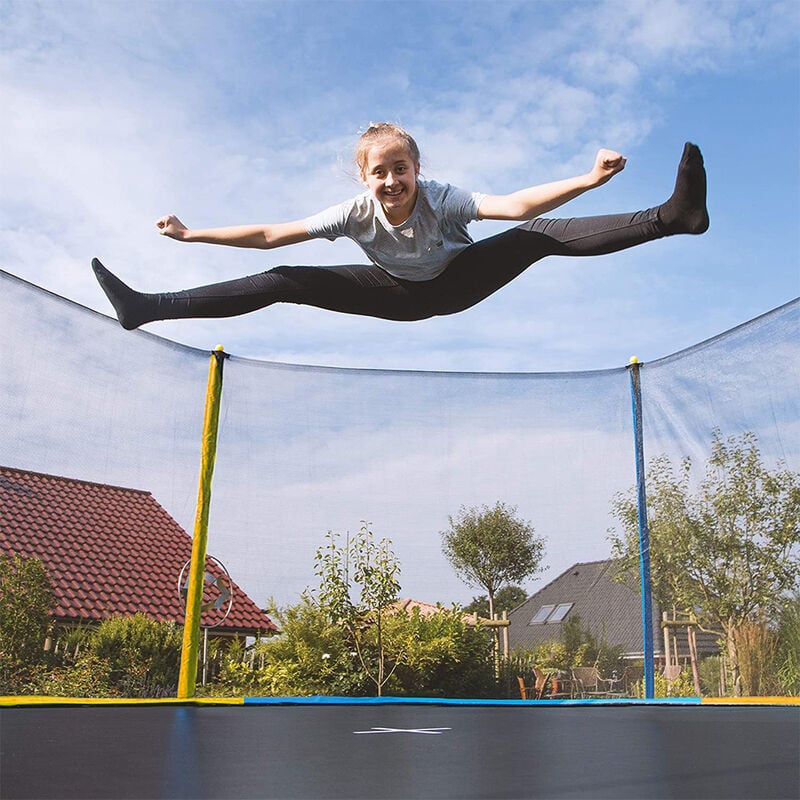 Trampolino da Giardino per Bambini, Trampolino Elastico con Rete di Sicurezza, Diametro Rete di Protezione, Corda per Bungee Ø150 cm