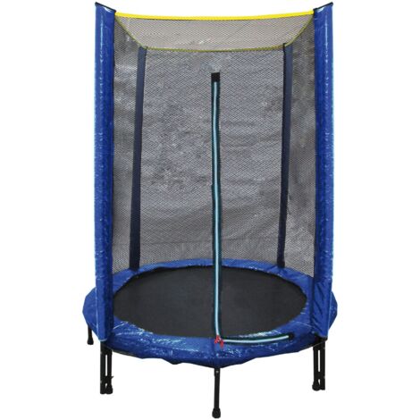 Trampolino Elastico 140 cm per Bambini Rete Sicurezza Interno Esterno