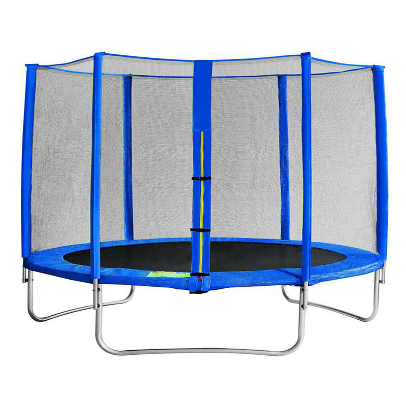 Trampolino Elastico con rete di protezione e scaletta cm 366 Jumpy Strong Blu