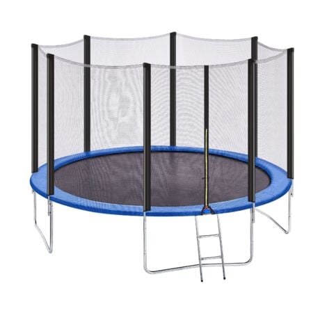 EASYCOMFORT Trampolino Elastico 210cm per Bambini e Adulti con Rete e  Imbottiture Blu