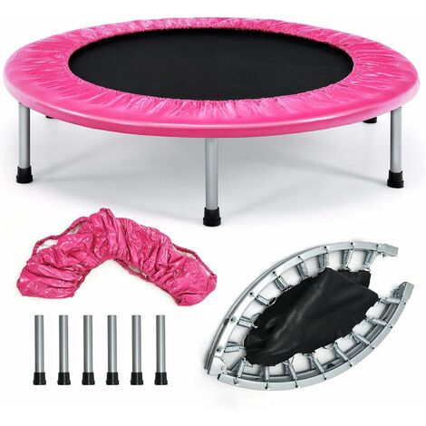 Trampolino per Bambini e Adulti, Trampolino Fitness per Interno e Esterno, Trampolino ElasticoRotondo, 97x97x22,5 cm (Rosa)