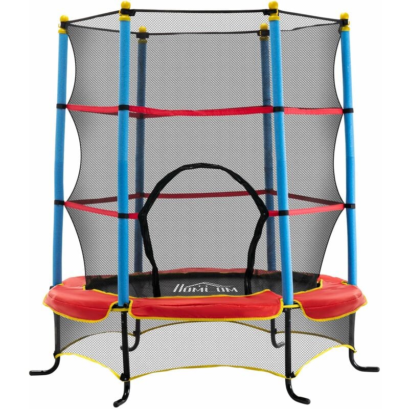 Trampolino Tappeto Elastico Ø165x162 cm per Bambini in Acciaio Tappeto in Poliestere