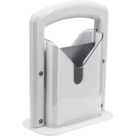 Trancheuse à bagel pour bagel - Outil de coupe auxiliaire pour outils de cuisine et gadgets - Plastique + acier inoxydable - Blanc