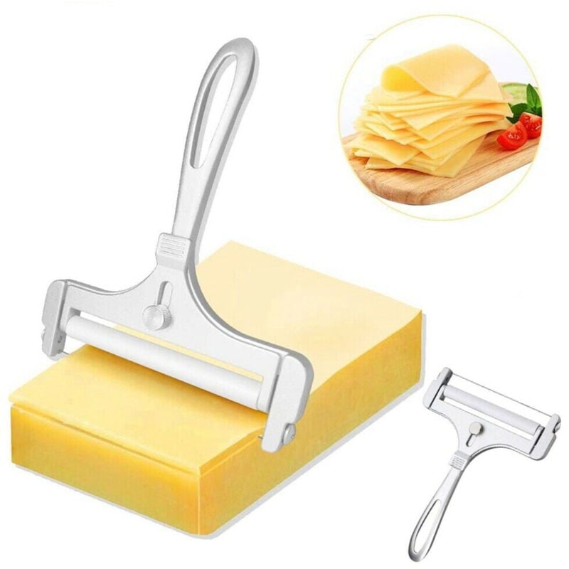 Trancheuse à fromage en fil d'acier inoxydable - Râpe à fromage en acier inoxydable - Coupe-fromage à main pour cheddar, gruyère, bloc de fromage