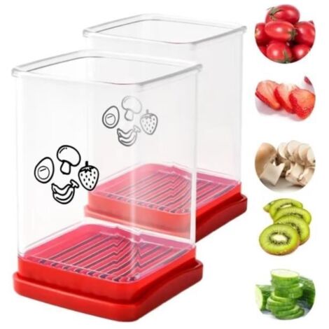 Trancheuse à Fruits - Non spécifié - 2 Pièces - Acier Inoxydable - Compact et Léger - Utilisation Sécurisée