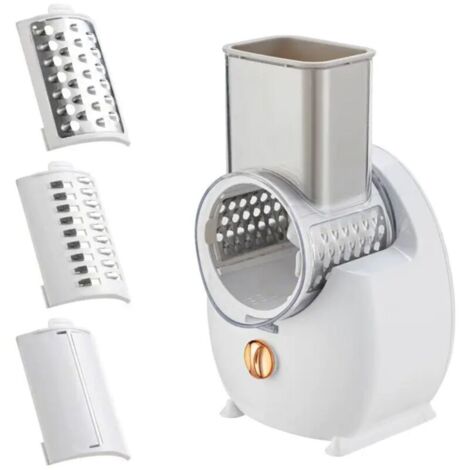Trancheuse à légumes électrique multifonctionnelle portable pour la cuisine, moderne et simple (blanche)