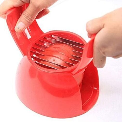 Trancheuse À Tomates - Support De Coupe Pour Fruits Et Légumes Ronds - Antidérapant - En Plastique Sans BPA - 1 Pièce