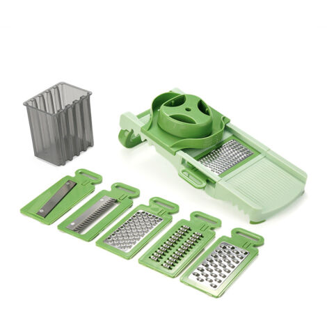 Trancheuse de cuisine multifonctionnelle avec boîte de rangement et six lames en une