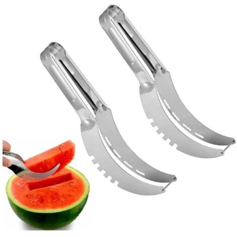 Trancheuse de melon d'eau - yd - Acier inoxydable - Ergonomique - Facile à nettoyer - 2PCS