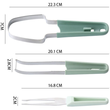 Trancheuse et Coupe-Pastèque Outil de Coupe de Pastèque Ensemble avec Fourchettes à Fruits Outil à Découper les Fruits en Acier Couteau Pasteque Inoxydable pour Couper la Pastèque,la Mangu