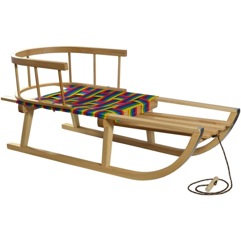 Viking Choice - Traîneau en bois avec dossier et assise tressée