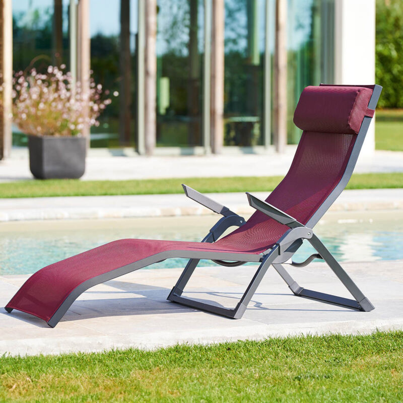 Transat Decima bordeaux & graphite aluminium traité époxy en texaline - Hespéride