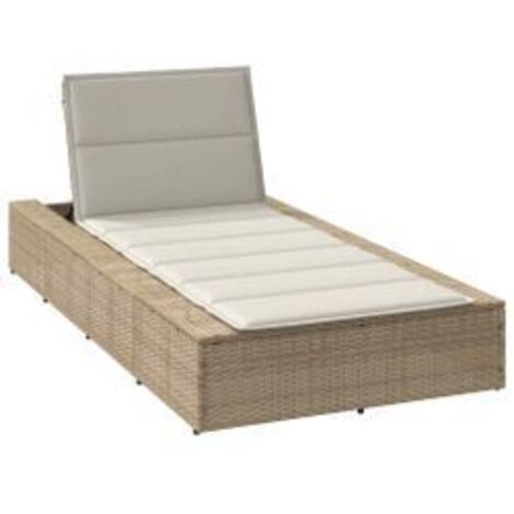 Transat avec coussin flottant beige résine tressée