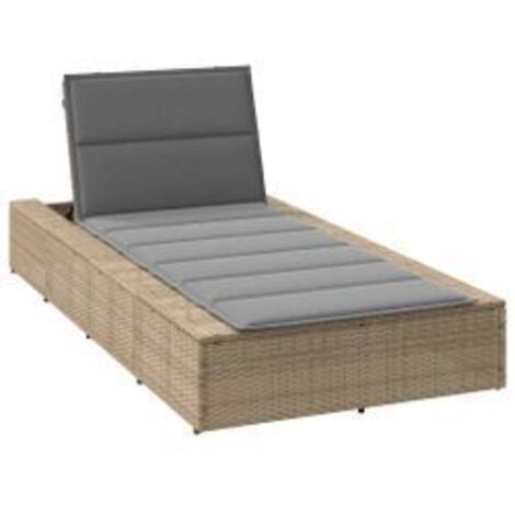 Transat avec coussin flottant beige résine tressée