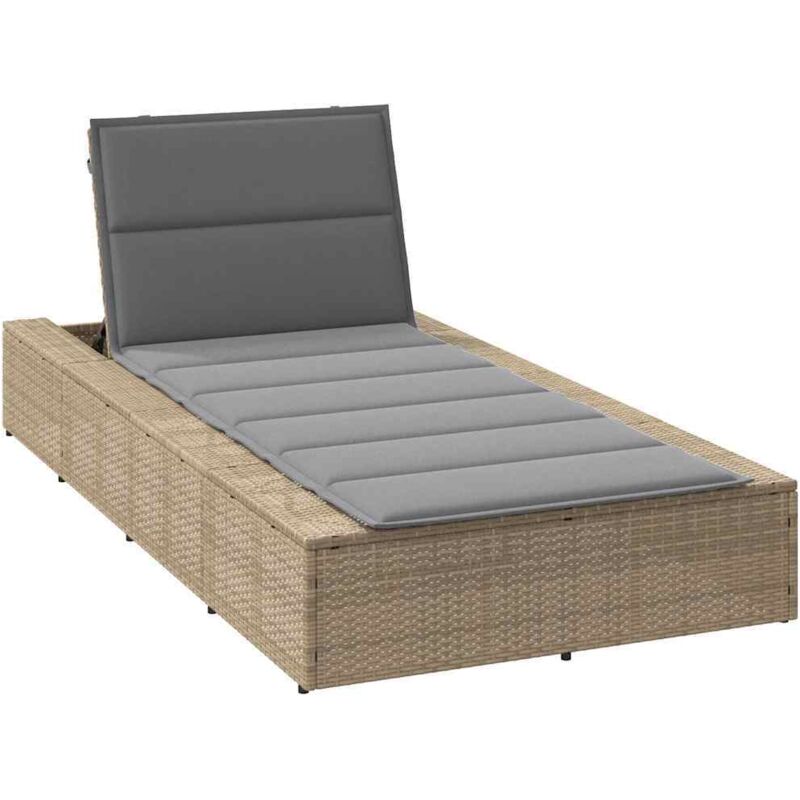 Vidaxl - Lettino Prendisole Con Cuscino Galleggiante Beige In Polyrattan