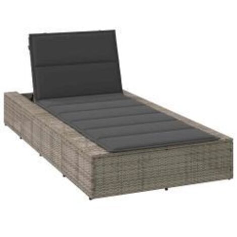 Transat avec coussin flottant gris résine tressée