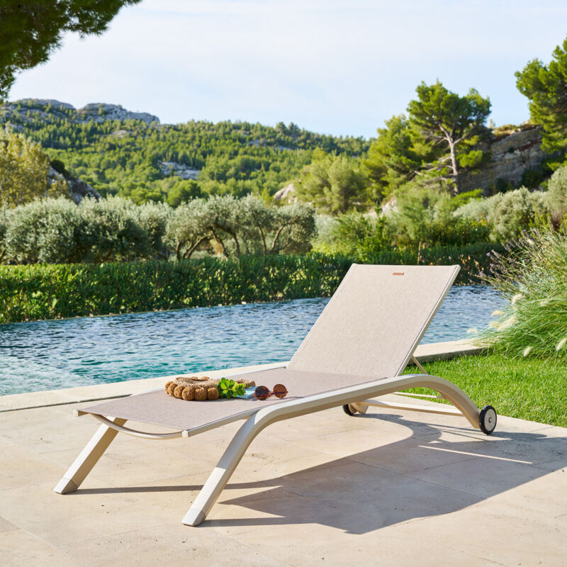 Transat Jimani badianne & argile 2 roues en aluminium et texaline - Hespéride