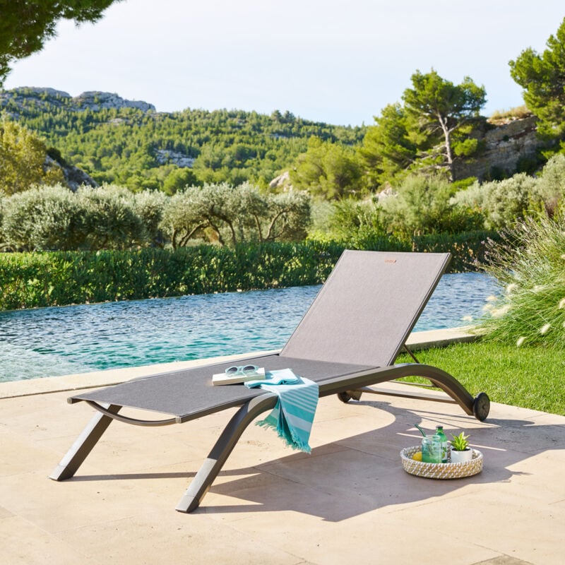 Transat Jimani mocha & praline 2 roues en aluminium et texaline - Hespéride