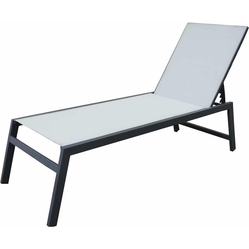 Bain de Soleil Chaise Longue de Jardin en Aluminium Chillvert Pisa 203x64x43 cm