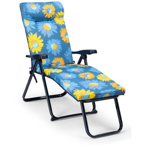 Transat Bain de Soleil Solenny 6 Positions Rembourrage 5 cm et Reposepieds