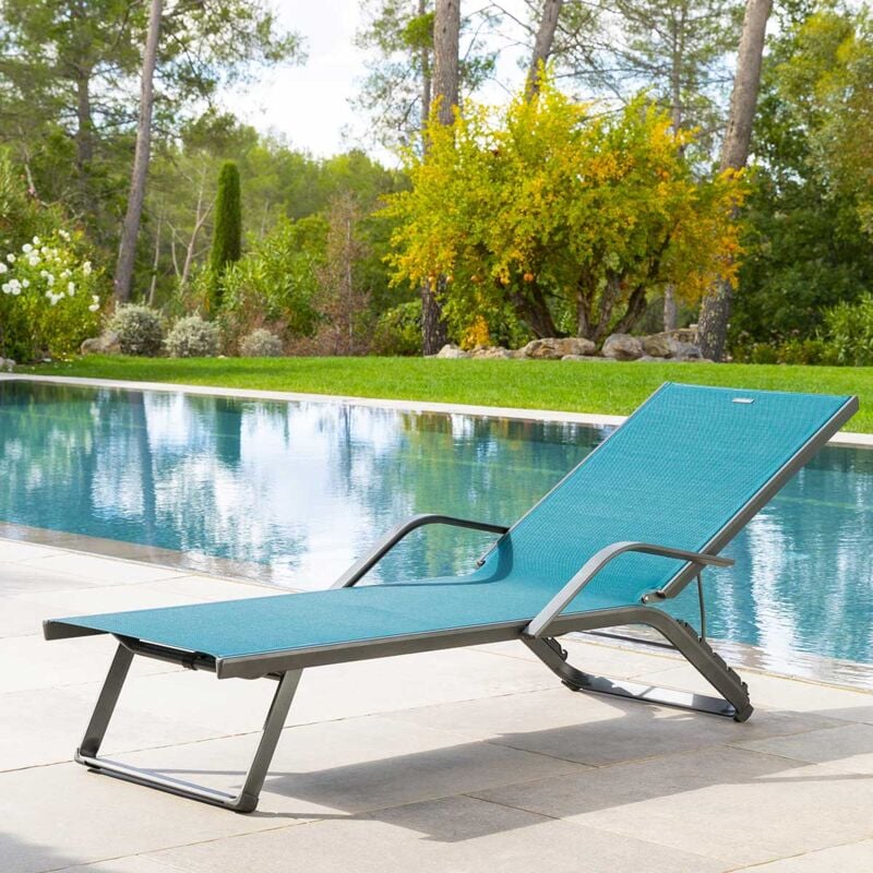 Transat Bayamo bleu canard & graphite en aluminium traité époxy - Hespéride