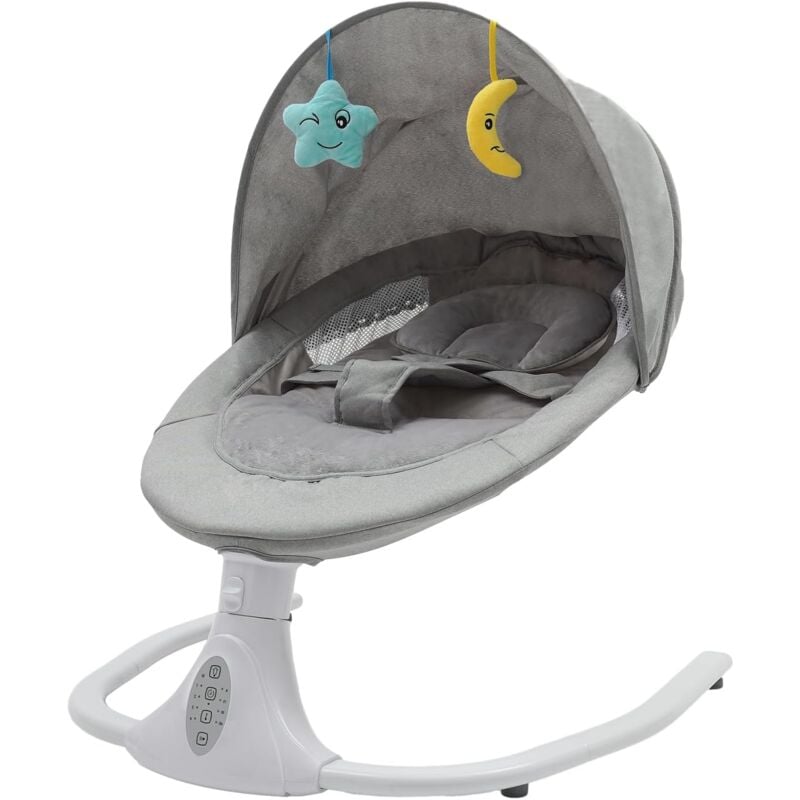Transat bébé Balancelle Bébé Électrique, Transat pour enfants avec télécommande et Bluetooth, réglage de l'heure, capacité de charge maximale 18 kg,
