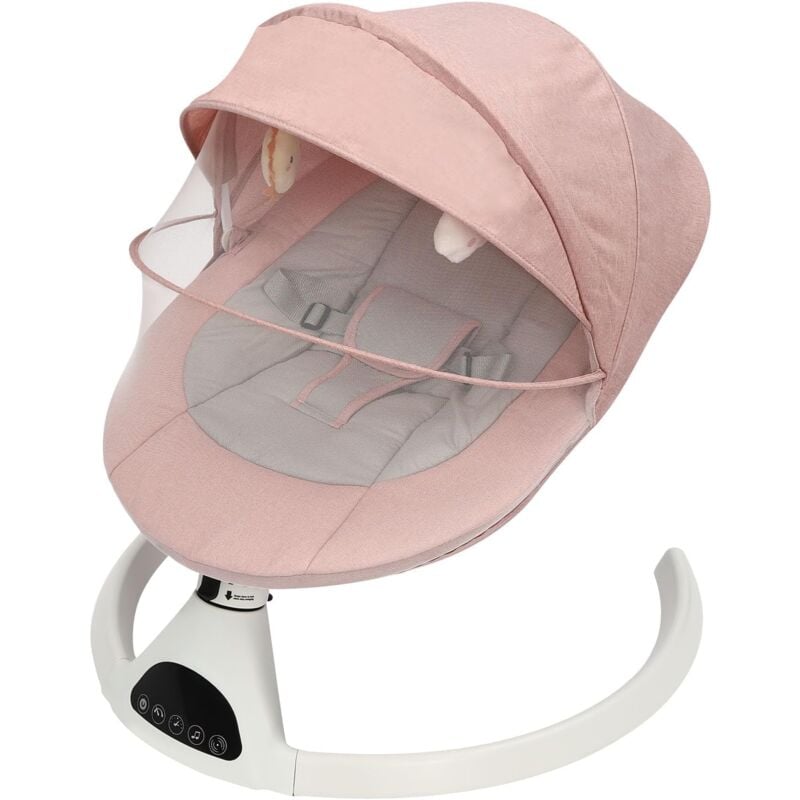 Transat bébé électrique, transat Balancelle bébé 5 Vitesses avec Bluetooth musique, chaise berçante avec télécommande, jusqu'à 12 kg