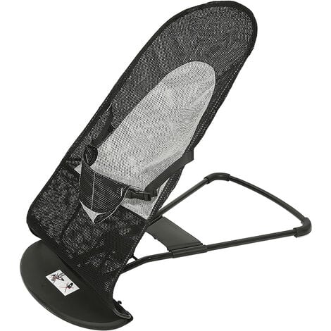 Transat bébé, Transat balance, Lavable et réglable en hauteur, 884051.5cm, Noir