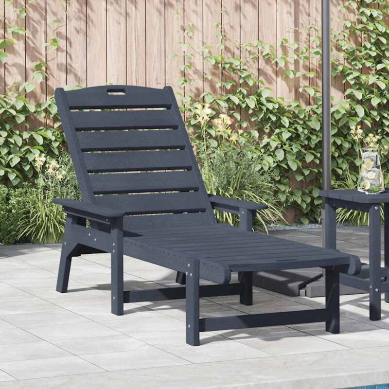 Vidaxl - Transat avec coussin Bleu marine 73.5 x 92 x 90 cm Plastique
