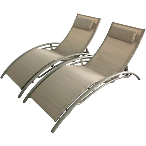 Transat ajustable et empilable 1 place avec pieds acier LIMEA