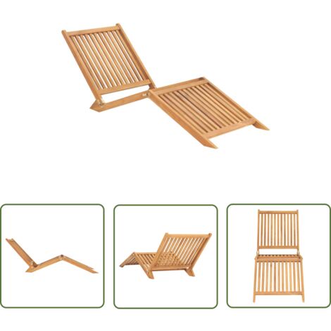 Transat chaise longue bain de soleil lit de jardin terrasse meuble d'extérieur bois de teck solide