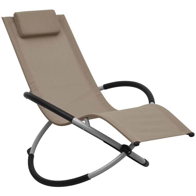 Transat chaise longue bain de soleil lit de jardin terrasse meuble d'extérieur pour enfants acier taupe - Taupe