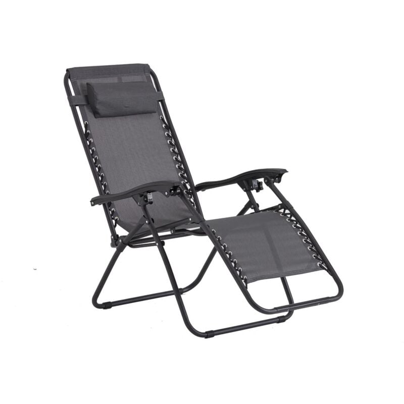 Concept-usine - Manihi - Transat inclinable noir et gris foncé