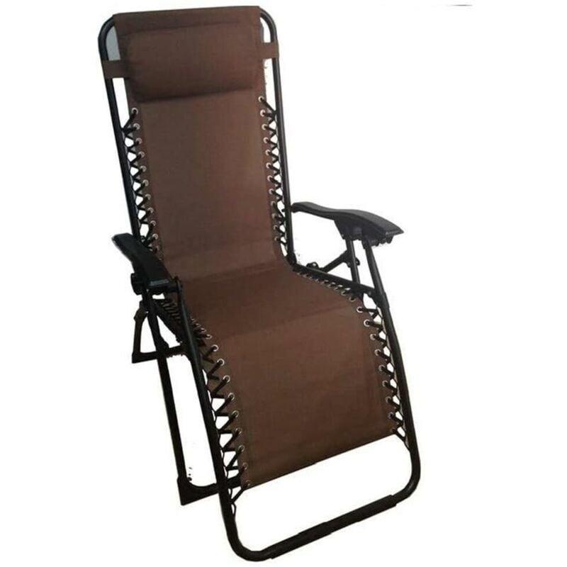 Transat de jardin en acier zéro gravité marron